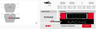 Závodní destičky DS2500 Ferodo racing FCP4412H