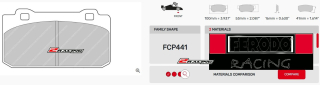 Závodní destičky DS2500 Ferodo racing FCP441H