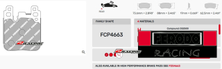Závodní destičky DS2500 Ferodo racing FCP4663H