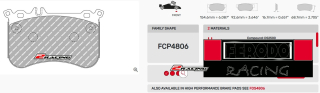 Závodní destičky DS2500 Ferodo racing FCP4806H