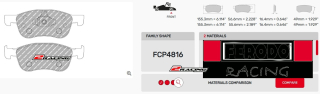 Závodní destičky DS2500 Ferodo racing FCP4816H