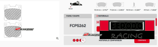 Závodní destičky DS2500 Ferodo racing FCP5262H