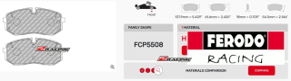 Závodní destičky DS2500 Ferodo racing FCP5508H