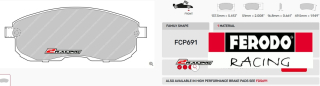 Závodní destičky DS2500 Ferodo racing FCP691H