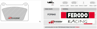 Závodní destičky DS3000 Ferodo racing FCP840R