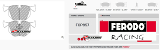 Závodní destičky DS2500 Ferodo racing FCP857H