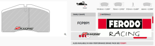Závodní destičky DS2500 Ferodo racing FCP891H