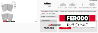 Sportovní destičky DS Performance Ferodo FDS5023