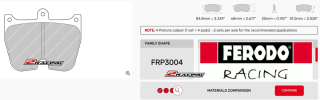Závodní destičky DS3.12 Ferodo racing FRP3004G
