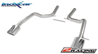 Zadní bez s tlumiče společně stail pipe Oválná 150x105 OBLIQUE L+R Inoxcar racing AUA6.05.SB