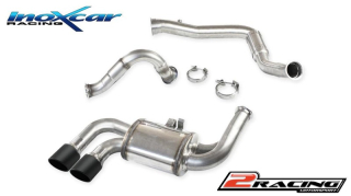 Nerezový výfuk místo katalizátoru + Intermediate pipe + Zadní s tlumiče společně scentral koncovka 2 x 90 X-RACE BLACK MATT (Possibility of other models of koncovkas on request) Inoxcar racing LPOCAY.01.XR90BLACKMATT