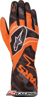 Kartingové rukavice Alpinestars Tech 1K Race v2 oranžová černá