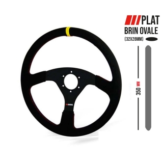 Semišový závodní volant RRS Veloce 350mm/0mm plochý