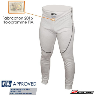 Spodní kalhoty nehořlavé FIA 8856-2000 100% Nomex bílá RRS