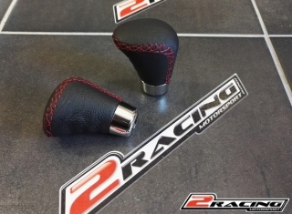 Hlavice řadící páky černá s červeným prošitím