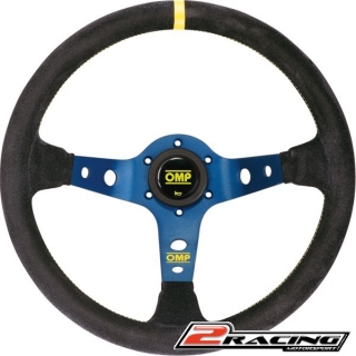 Semišový závodní volant OMP Corsica tříramenný 350/95mm