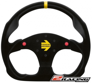 Semišový závodní volant Momo Model 30B plochý tříramenný 320/0mm