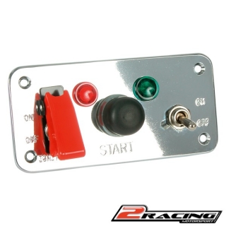 Alu startovací panel 2 přepínače 2 kontrolky