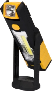 Montážní magnetická lampa 3W COB LED a dioda 1 LED dioda čelní, s magnetem