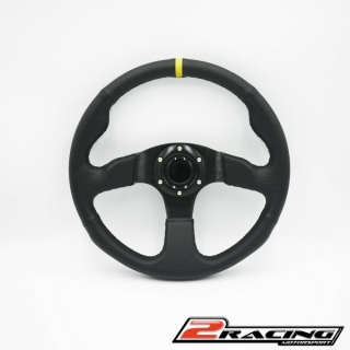 Tuningový hladký volant 350mm plochý černý