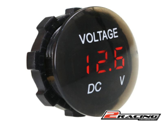 Voltmetr vodotěsný LED kulatý 12V 24V