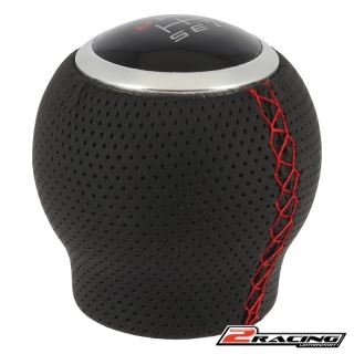 Hlavice řadící páky černá červeně prošitá pro kroužek zpátečky