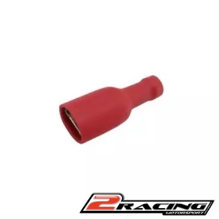 Zdířka konektor Faston 6.3mm izolovaný červená