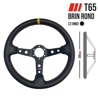 Závodní volant RRS Monte Carlo 350mm/65mm 3 ramenný hladká kůže