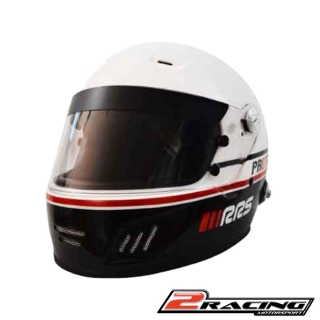 Integrální závodní helma Circuit HANS FIA 8859-2015 SNELL SA2020 bílo černá RRS