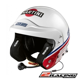 Jet otevřená závodní helma Sparco Air Pro RJ-5i Martini Racing (Logo-Design)