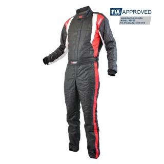 RRS Speed Race závodní kombinéza černo červená FIA 8856-2018 100% Nomex