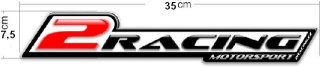 Samolepka 2Racing Motorsport 35cm- obtisk na moto nebo auto -laminovaný