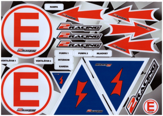 Samolepky označení odpojovače, hasicího systému, šipky tažného oka- arch A4