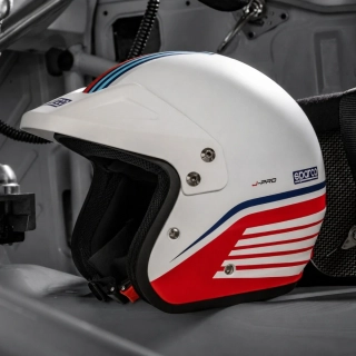 Jet otevřená závodní helma Sparco J-Pro Martini Racing