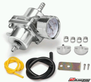 Regulátor tlaku paliva s manometrem - nastavitelný univerzální - 0-10BAR