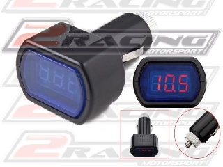 Voltmetr do zapalovače auta, LED, měří dobíjení a stav baterie pro 12V i 24V -červené LED