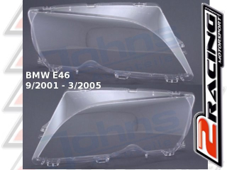 Sklo předního světlometu, lampy BMW E46 2001-2005 -PO facelift