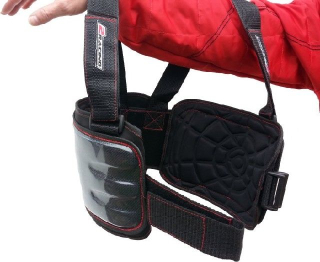 Carbonový žeberník na karting - motokáry, ochrana žeber, hrudníku závodníka