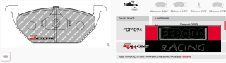 Závodní destičky DS2500 Ferodo racing FCP1094H