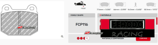 Závodní destičky DS2500 Ferodo racing FCP116H