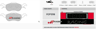 Závodní destičky DS2500 Ferodo racing FCP1318H