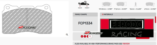 Závodní destičky DS3.12 Ferodo racing FCP1334G