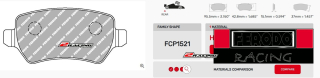Závodní destičky DS2500 Ferodo racing FCP1521H