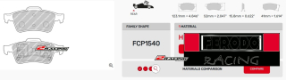 Závodní destičky DS2500 Ferodo racing FCP1540H