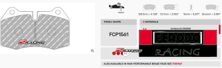 Závodní destičky DS1.11 Ferodo racing FCP1561W