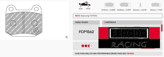 Závodní destičky DS1.11 Ferodo racing FCP1562W
