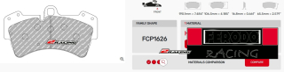 Závodní destičky DS2500 Ferodo racing FCP1626H