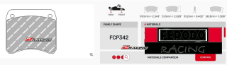 Závodní destičky FER4003 Ferodo racing FCP342C