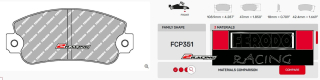 Závodní destičky DS2500 Ferodo racing FCP351H