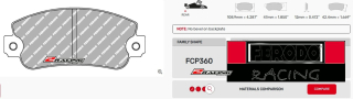 Závodní destičky DS2500 Ferodo racing FCP360H